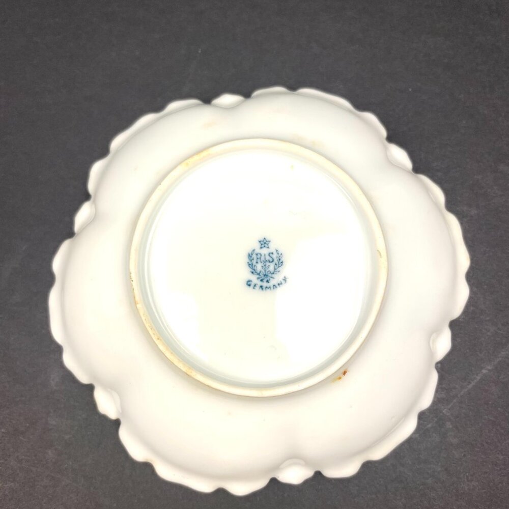 Vintage Set 4 PS Germany Porcelain Berry Bowls Gold Trim 5" earty 1900s - Picture 5 of 6